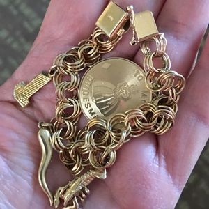 VINTAGE 14K CHARM BRACELET-22.5 GRAMS